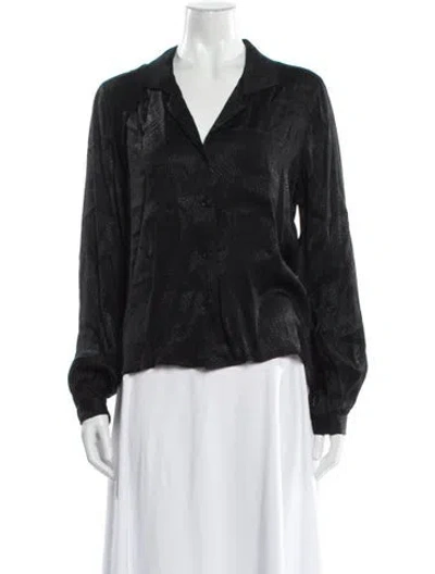 Pre-owned Anine Bing Animal Print Long Sleeve Blouse In Gray