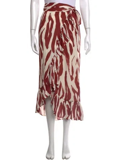 Pre-owned Anine Bing Animal Print Midi Length Skirt In Brown
