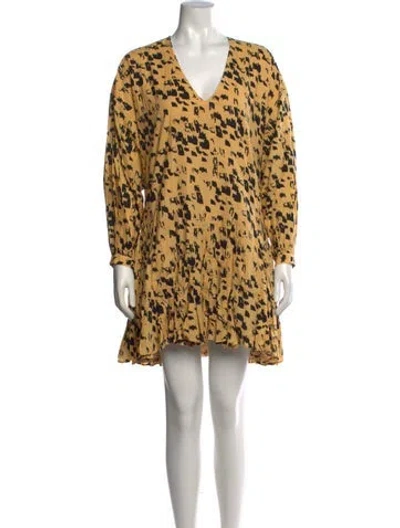 Pre-owned Anine Bing Animal Print Mini Dress In Black