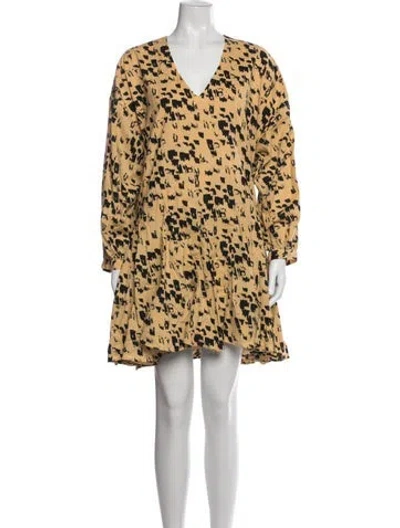 Pre-owned Anine Bing Animal Print Mini Dress In Black/neutrals