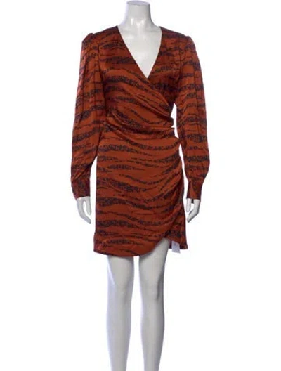 Pre-owned Anine Bing Animal Print Mini Dress In Black/orange