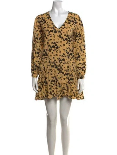 Pre-owned Anine Bing Animal Print Mini Dress In Multi