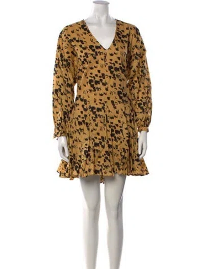 Pre-owned Anine Bing Animal Print Mini Dress In Multicolor