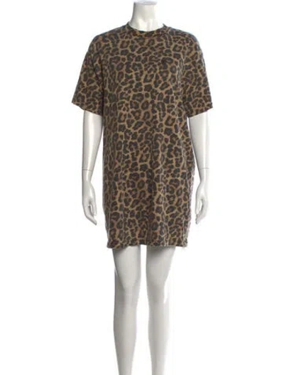 Pre-owned Anine Bing Animal Print Mini Dress In Multicolor