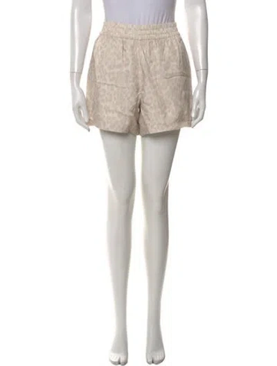 Pre-owned Anine Bing Animal Print Mini Shorts In Neutral