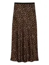 Anine Bing Animal-print Silk Skirt In Brown