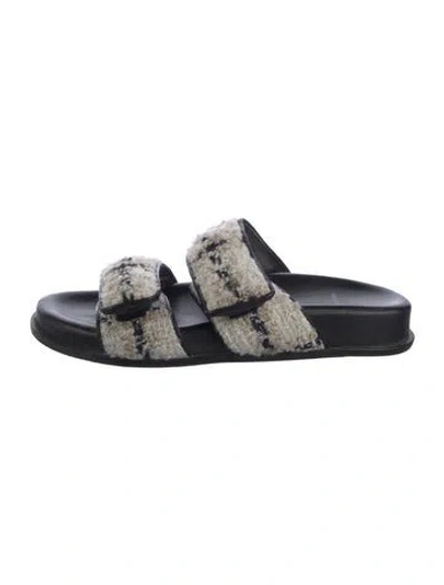 Pre-owned Anine Bing Animal Print Slides In Multi