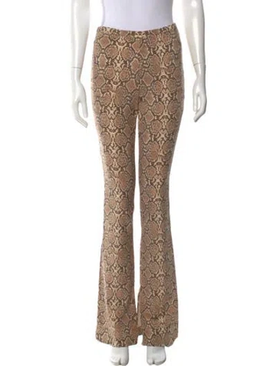 Pre-owned Anine Bing Animal Print Straight Leg Pants In Brown