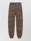 Anine Bing Animal Print Trousers Cuffed Hem In Brown