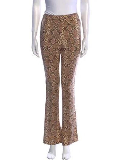 Pre-owned Anine Bing Animal Print Wide Leg Pants In Orange