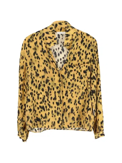 Pre-owned Anine Bing Animal-printed Buttoned Shirt In Yellow