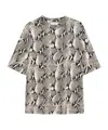 Anine Bing Womens Washed Python Avi Python-print Cotton T-shirt In Multi