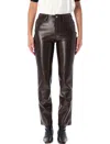 Anine Bing Bruno Recycled Leather Pants In Brown In Brown