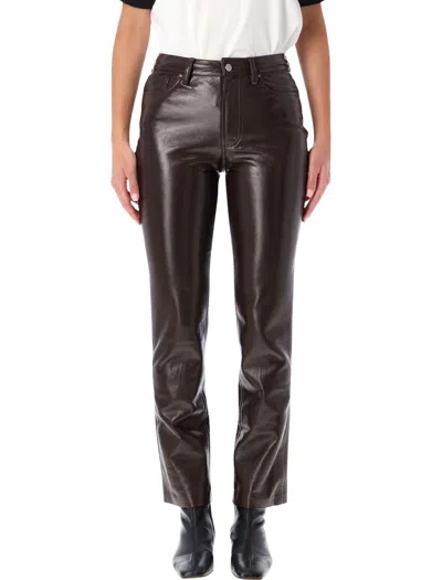 ANINE BING ANINE BING ANINE BING BRUNO RECYCLED LEATHER PANTS IN BROWN