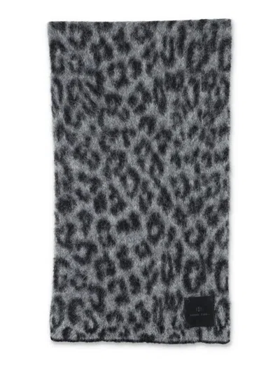 ANINE BING ANINE BING ANINE BING HANNAH GREY LEOPARD JACQUARD SCARF