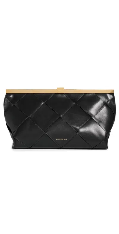 Anine Bing Anine Clutch Braided Leather Black