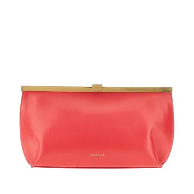 Anine Bing 'anine' Leather Clutch In Red