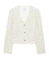 Anine Bing Anitta Checked Tweed Blazer In White
