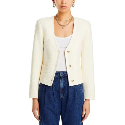 Anine Bing Anitta Womens Textured Business Shirt Jacket In White
