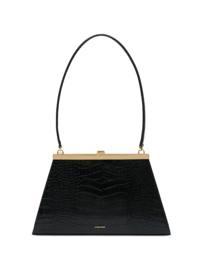 Anine Bing Annie Smooth-leather Bag In Black