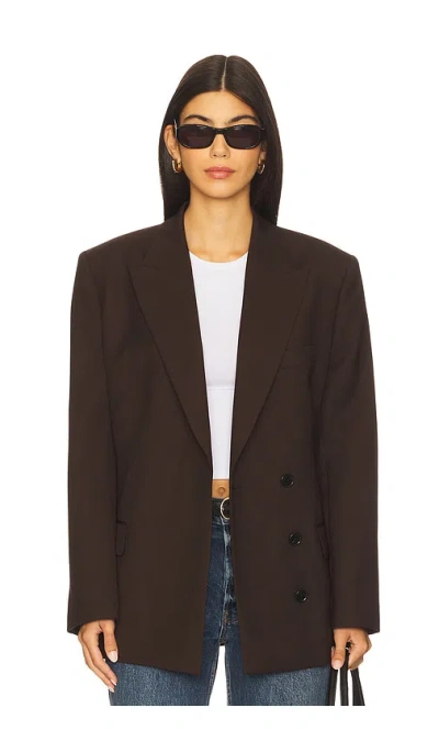Anine Bing Aretha Blazer In Brown