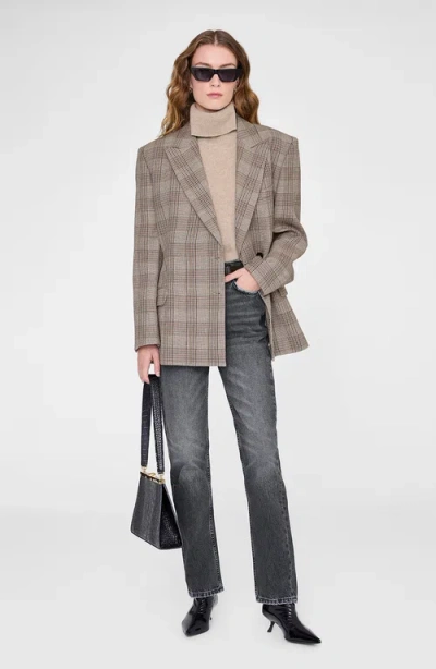 Anine Bing Aretha Single-breasted Blazer In Brown