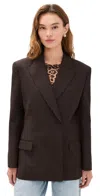 Anine Bing Aretha Blazer Deep Brown In Brown
