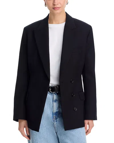 Anine Bing Aretha Peak Lapel Blazer In Black