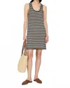 Anine Bing Arie Dress Black Ivory Stripe In Black