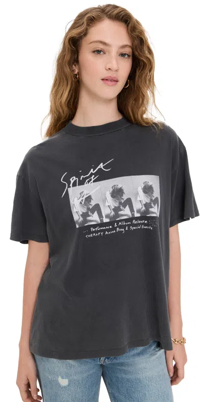 Anine Bing Womens Washed Black Ashton Graphic-print Cotton-jersey T-shirt In Gray