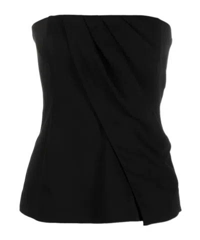 Anine Bing Asymmetric Sleeveless Top In Black