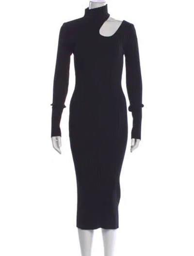 Pre-owned Anine Bing Asymmetrical Midi Length Dress In Blue