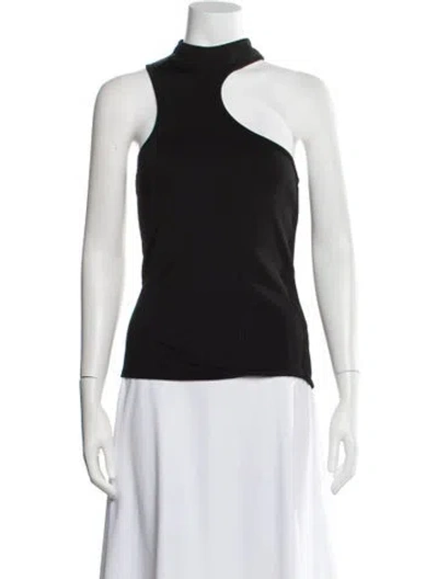 Pre-owned Anine Bing Asymmetrical Sleeveless Top In Black