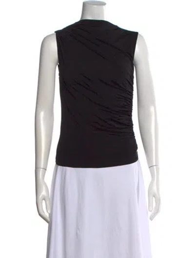 Pre-owned Anine Bing Asymmetrical Sleeveless Top In Black