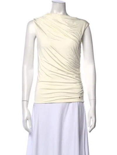 Pre-owned Anine Bing Asymmetrical Sleeveless Top In Neutral
