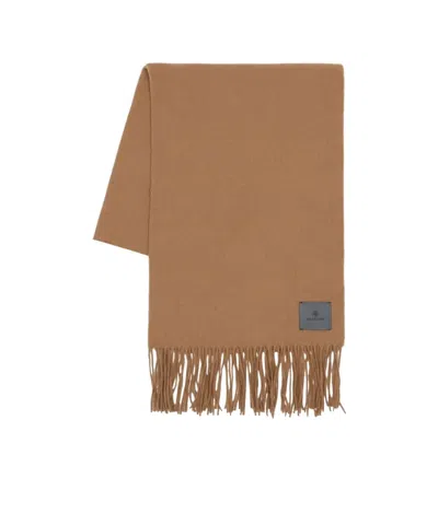 Anine Bing Augustina Fringed Wool Scarf In Brown
