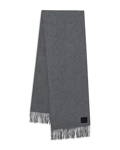 Anine Bing Augustina Fringed Wool Scarf In Gray