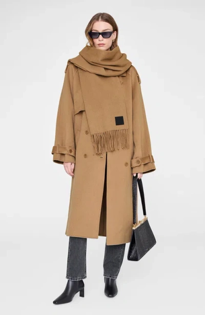 Anine Bing Augustina Scarf In Brown