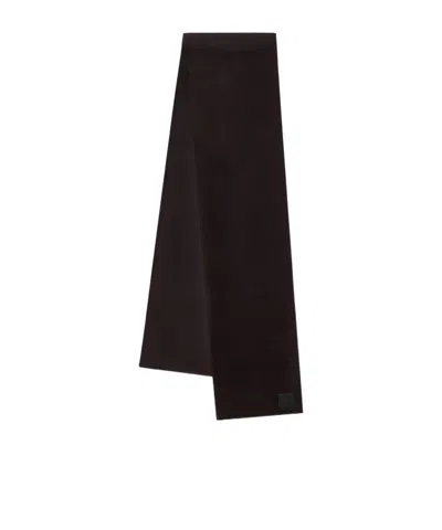 Anine Bing Ava Logo Patch Scarf In Black