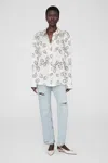 Anine Bing Avalon Shirt In Bone Oyster