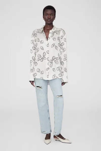 Anine Bing Avalon Shirt In Bone Oyster