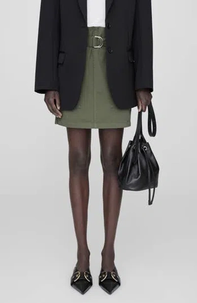 Anine Bing Aveline Miniskirt In Army Green