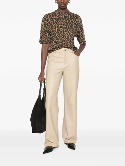 Anine Bing Avi Leopard-print T-shirt In Brown