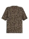 Anine Bing Leopard-print T-shirt In Black