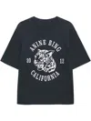 Anine Bing Collegiate Leopard Avi Tee Washed Charcoal In Grey