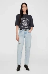 Anine Bing Avi Tee In Gray