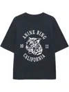 Anine Bing Collegiate Leopard Avi Tee Washed Charcoal In Black