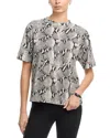 Anine Bing Womens Washed Python Avi Python-print Cotton T-shirt In Animal Print
