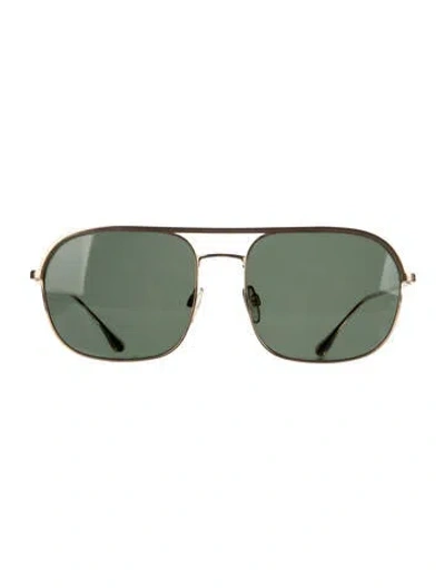 Pre-owned Anine Bing Aviator Tinted Sunglasses In Gold