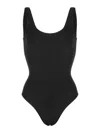 Anine Bing Jace Honeycomb Textured One-piece Swimsuit In Black